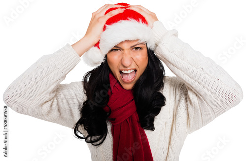 Canvas Print Irritated woman looking at camera