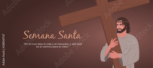 Vía Crucis, primera estación, Jesús cargando la cruz. Semana Santa. Viernes Santo. Jueves Santo. Jesus Christ. Holy Friday. Holy week	
