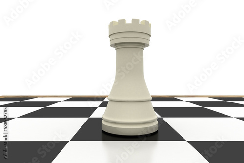 White rook on chess board