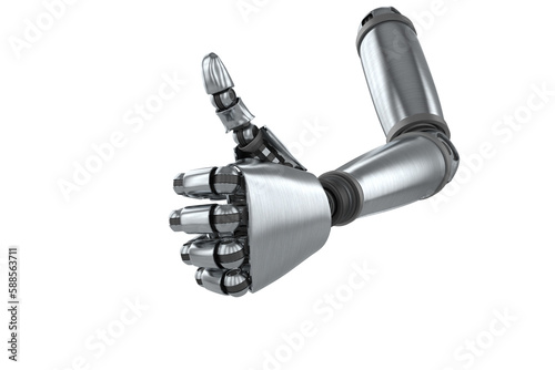Robotic hand showing thumbs up