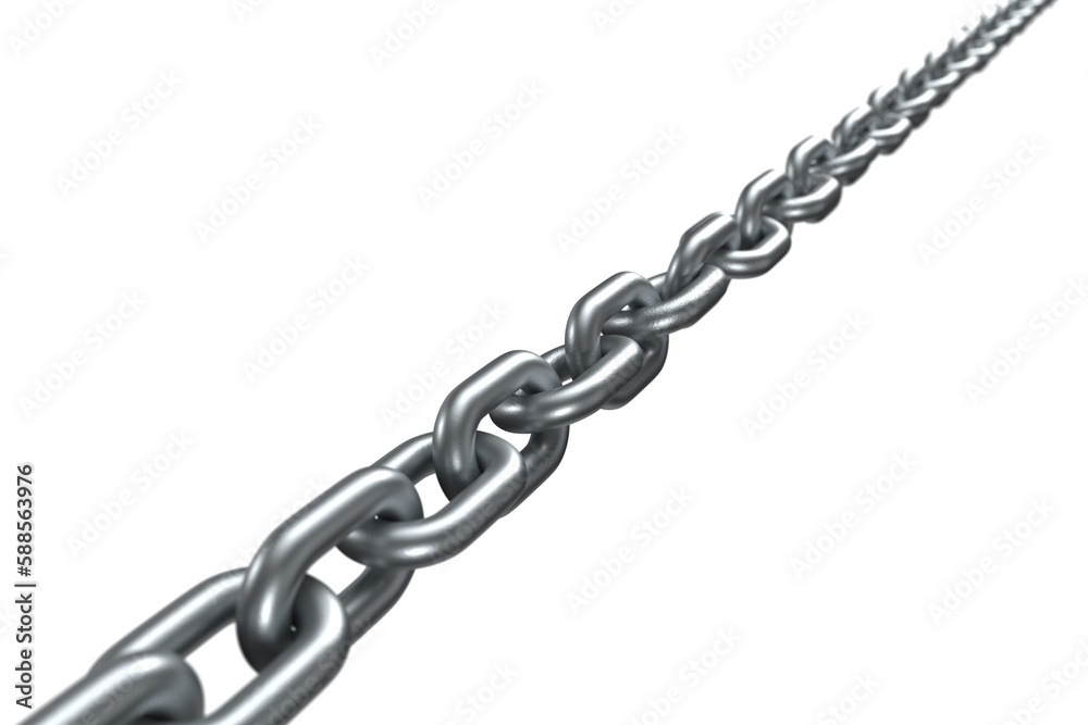 3d image of silver linked metallic chain 3d image of silver linked metallic chain