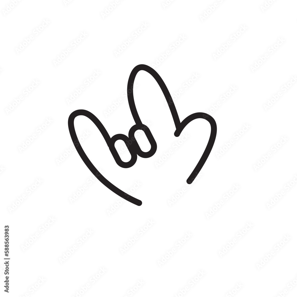 Love Sign Hand Outline Icon Love Sign Hand Outline Icon