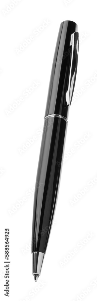 New stylish black pen isolated on white New stylish black pen isolated on white