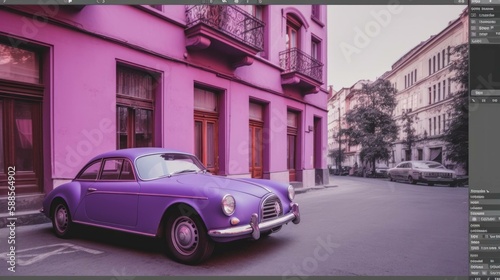 Lavender-Colored Car on City Street - A Striking and Unexpected Sight! (Generative A © Creative_Captain