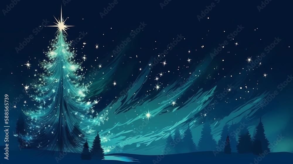 Obraz premium Christmas tree background header wallpaper
