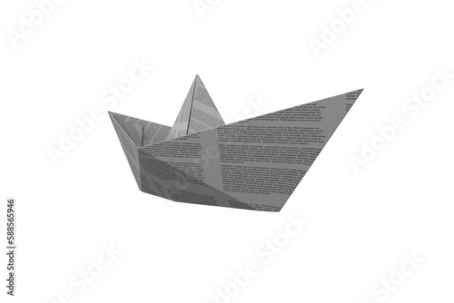 Paper boat with text