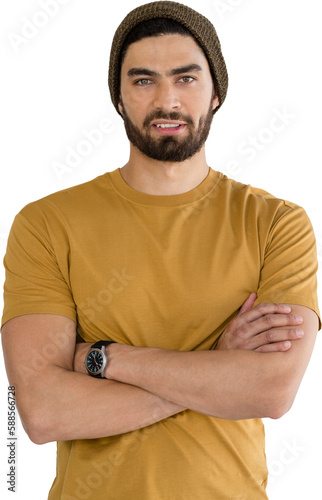 Handsome man posing against white background