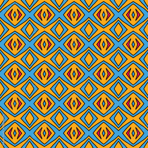 wallpapers, backgrounds, banners seamless pattern fabric motifs with black red yellow blue colors