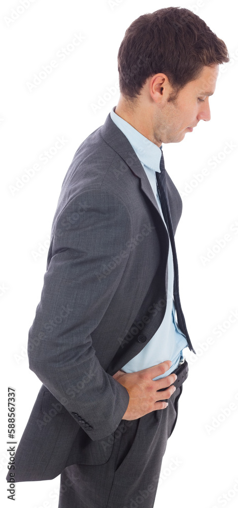Serious businessman standing with hands on hips Serious businessman standing with hands on hips