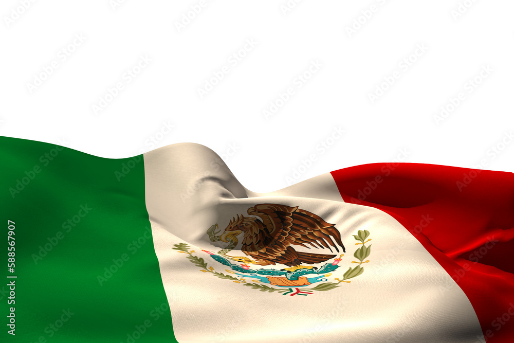 Fototapeta premium Digitally generated mexico flag rippling