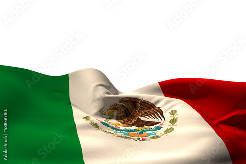 Digitally generated mexico flag rippling photo