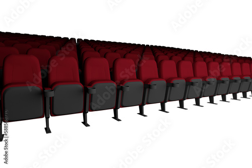 Red empty theater chairs