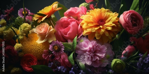 Vivid spring bouquet for Mother's Day banner © Fernando