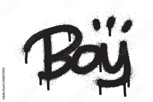 graffiti boy word and symbol sprayed in black