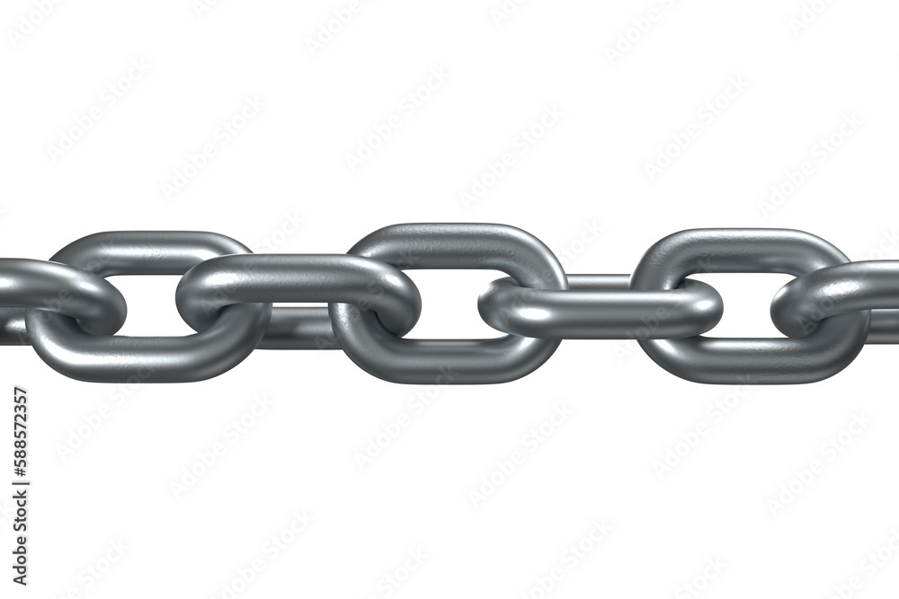 Close up 3d image of silver shiny metal chain Close up 3d image of silver shiny metal chain