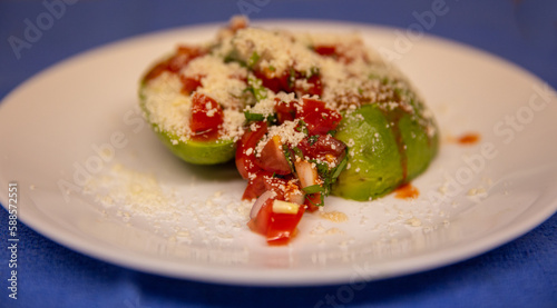 Avocado Salad with Cotija Cheese and Hot Sauce