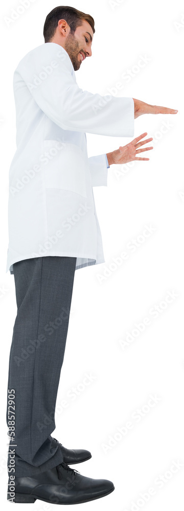 Handsome doctor gesturing Handsome doctor gesturing