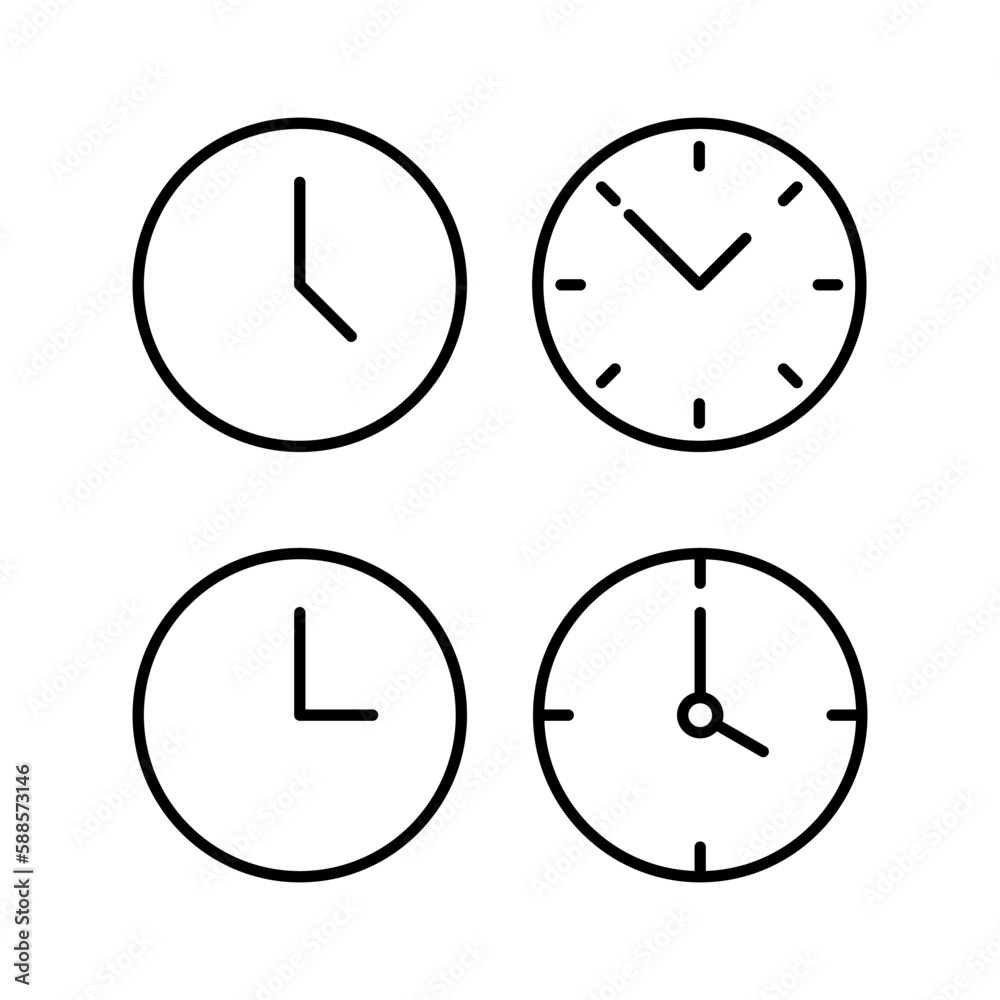 Clock icon vector illustration. Time sign and symbol. watch icon Clock icon vector illustration. Time sign and symbol. watch icon