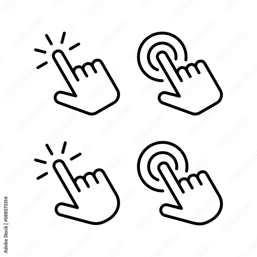 Hand click icon vector illustration. pointer sign and symbol. hand cursor icon Hand click icon vector illustration. pointer sign and symbol. hand cursor icon