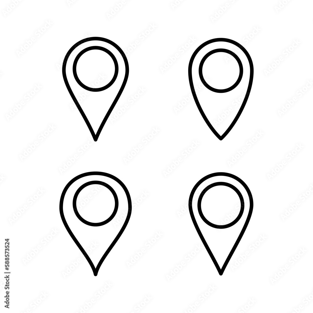 Pin icon vector illustration. Location sign and symbol. destination icon. map pin Pin icon vector illustration. Location sign and symbol. destination icon. map pin