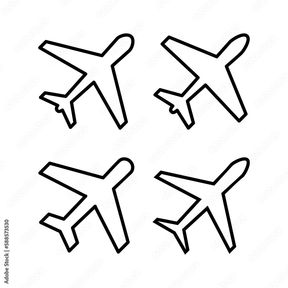 Plane icon vector illustration. Airplane sign and symbol. Flight transport symbol. Travel sign. aeroplane