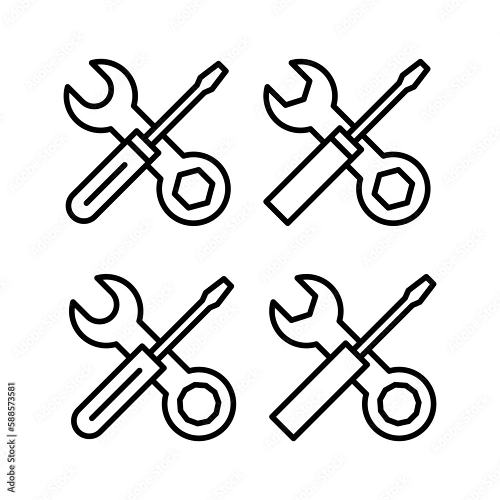 Repair tools icon vector illustration. tool sign and symbol. setting icon. Wrench and screwdriver. Service Repair tools icon vector illustration. tool sign and symbol. setting icon. Wrench and screwdriver. Service