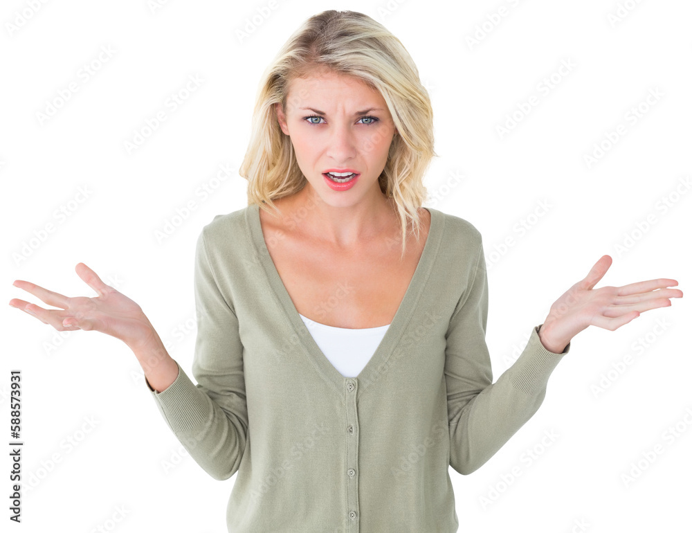 Pretty young blonde looking confused Pretty young blonde looking confused