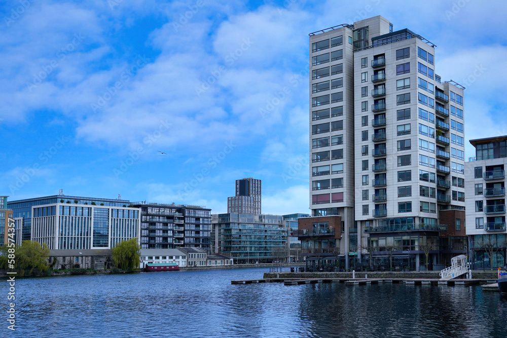 Dublin, Ireland -   Modern buildings in the high tech area around the Grand Canal