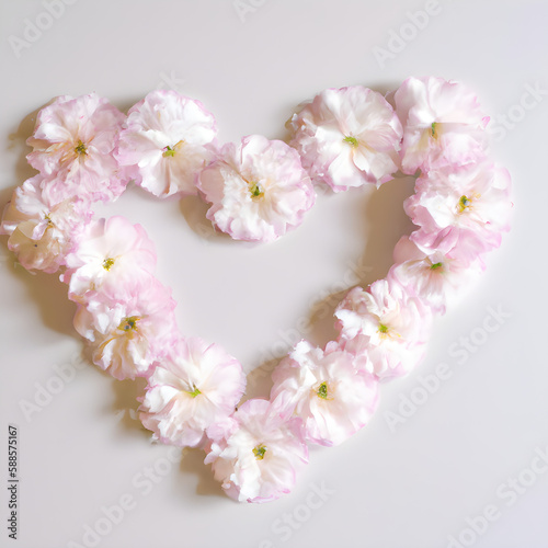Pink blossoms in a heart shape