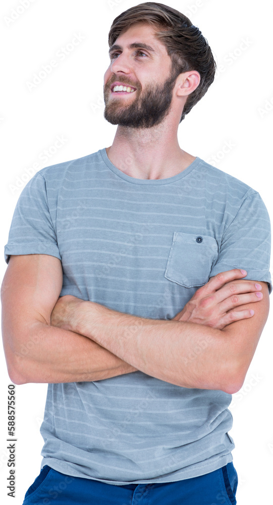 Smiling thoughtful young man with arms crossed Smiling thoughtful young man with arms crossed