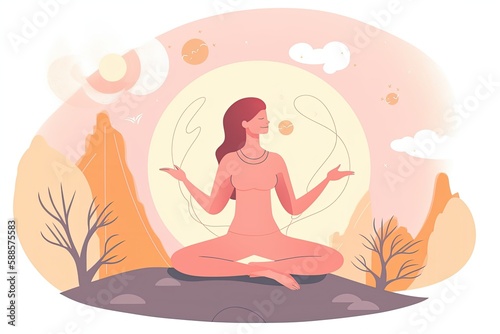 illustration that depicts the benefits of practicing meditation or mindfulness for mental and emotional well-being