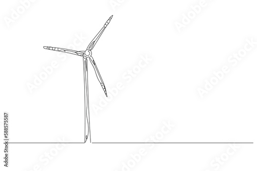 Drawn windmill on white background