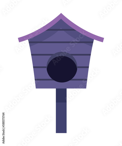 purple birdhouse wooden