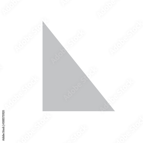 Types of triangle in mathematics. Right triangle. Vector illustration isolated on white background.