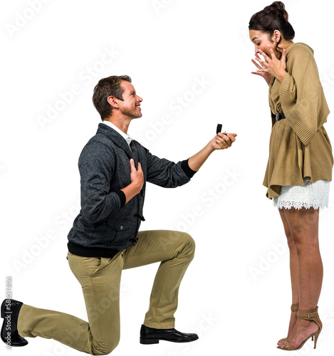 Schilderij op canvas Man offering engagement ring to partner
