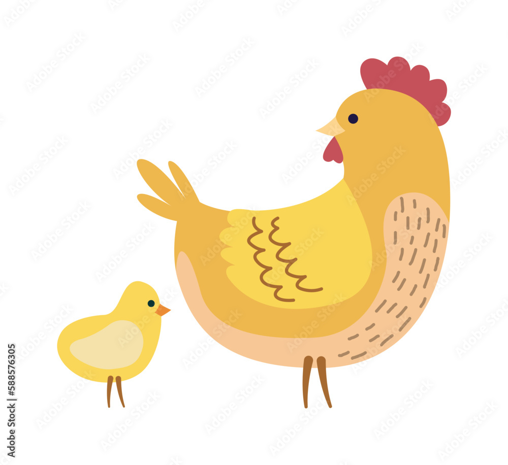 cute hen and chick farm animals cute hen and chick farm animals