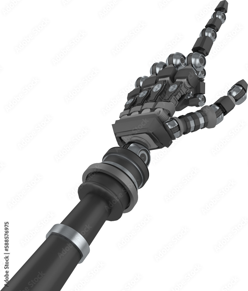 Back robot arm pointing at something Back robot arm pointing at something