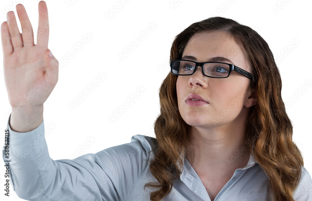 Beautiful businesswoman gesturing
