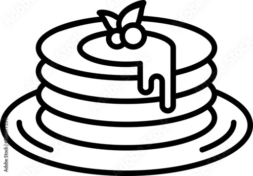pancake icon, line icon style, brunch food dessert symbol vector stock.