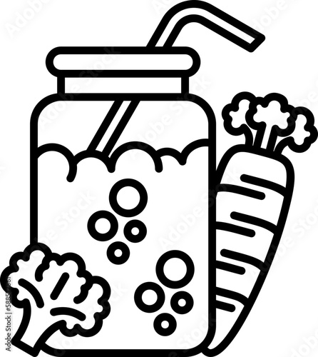 smoothie icon, line icon style, healthy juice shake symbol vector stock.