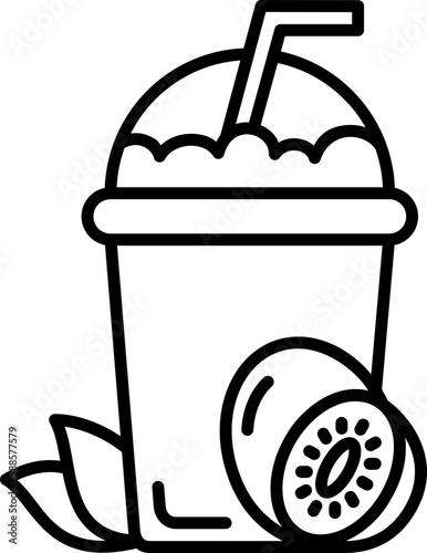 smoothie icon, line icon style, healthy juice shake symbol vector stock.