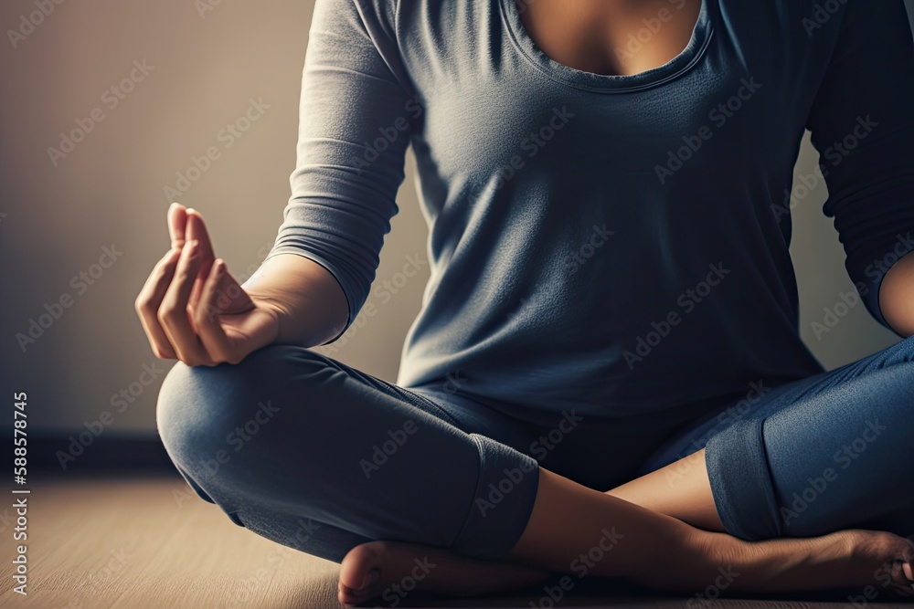 image that depicts the mind-body connection, a person sitting cross ...