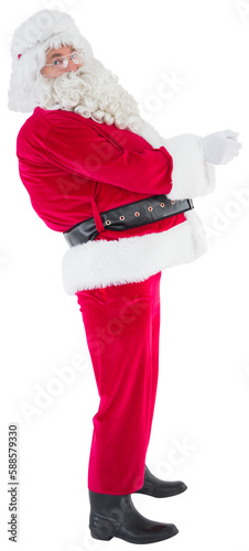Joyful santa claus posing