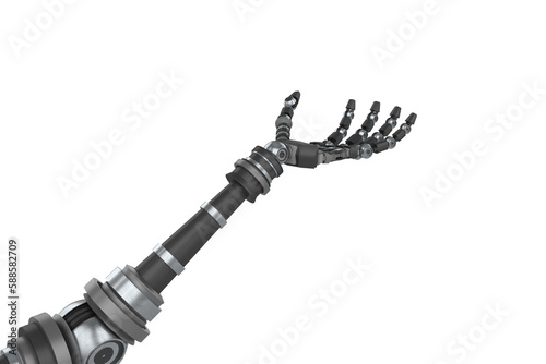 Three dimensional of black robotic hand