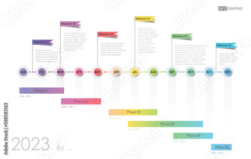 project timeline diagram Infographic roadmap template for business. 12 Months modern Timeline diagram calendar with presentation vector infographic.
