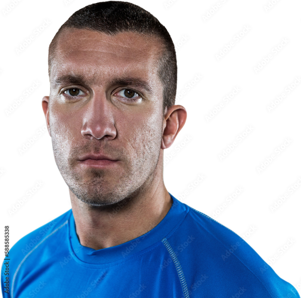 Fototapeta premium Portrait of serious rugby player