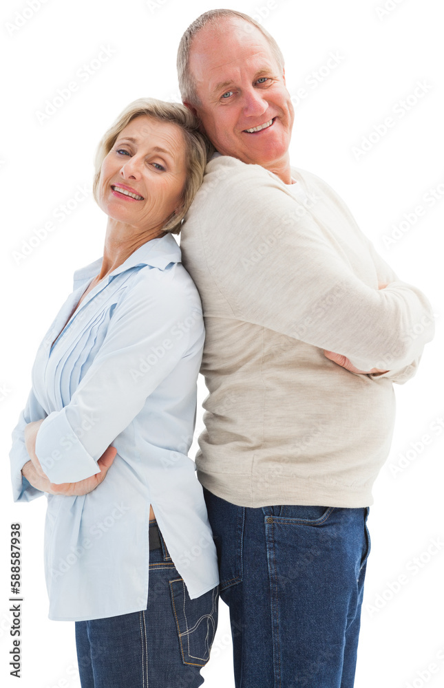 Mature couple standing and smiling at camera Mature couple standing and smiling at camera