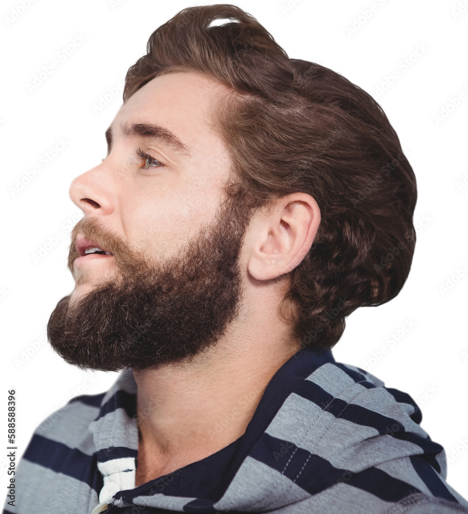 Obraz premium Close-up of thoughtful hipster looking away