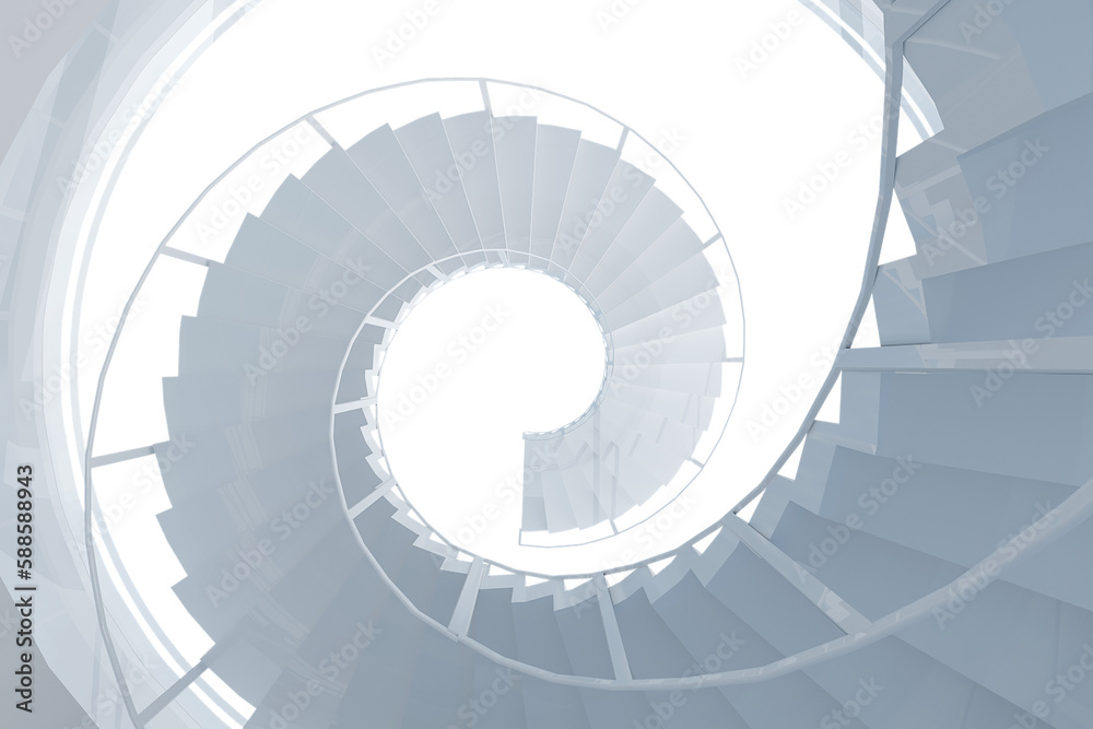 Fototapeta premium Digitally composite image of spiral staircase