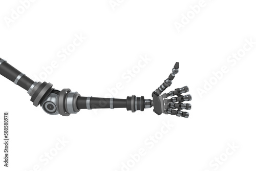 Digital image of robotic hand with hand gesture